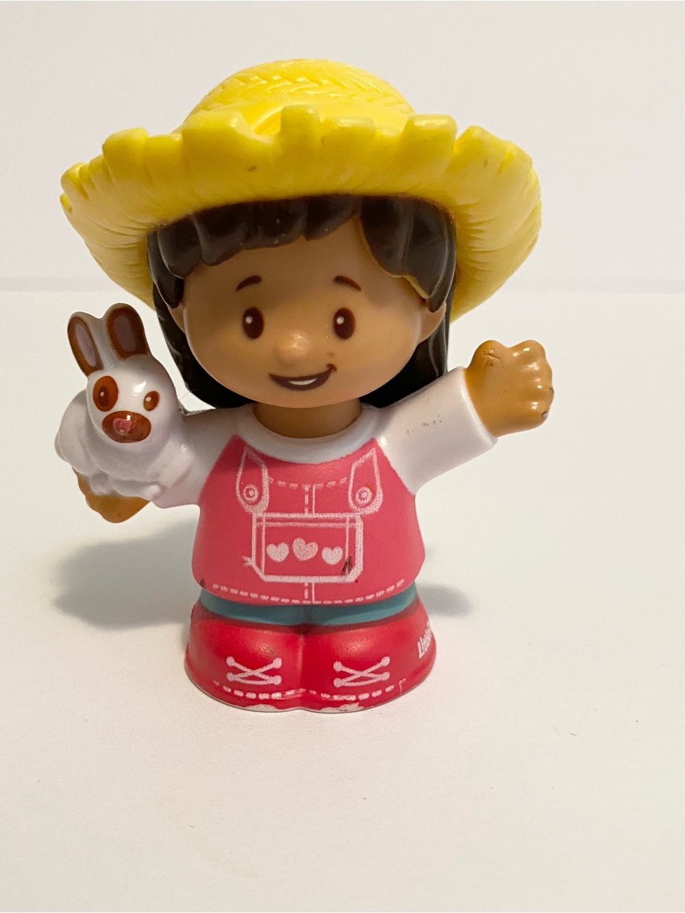 Little People Girl Farmer w Bunny Straw Hat Barn Farm Fisher Price Toy 4/$20 🛑